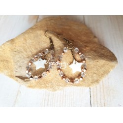 Boucles d'oreille perles de crystal Swarovski et de verre