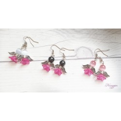 Boucles d'oreille petite fée/ange de verre