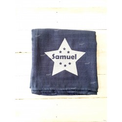 Lange bleu pour bébé "étoile " personnalisé par un prénom