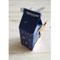 Boîte pour dragées bleue étoiles or et moulin à vent