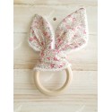 Anneau de dentition oreilles de lapin liberty Eloïse rose