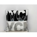 Coussin déco NYC New-york City " blanc/gris/noir" 