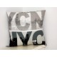 Coussin déco NYC New-york City " blanc/gris/noir" 