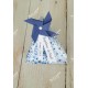 Boîte dragées berlingot thème étoiles liberty bleues