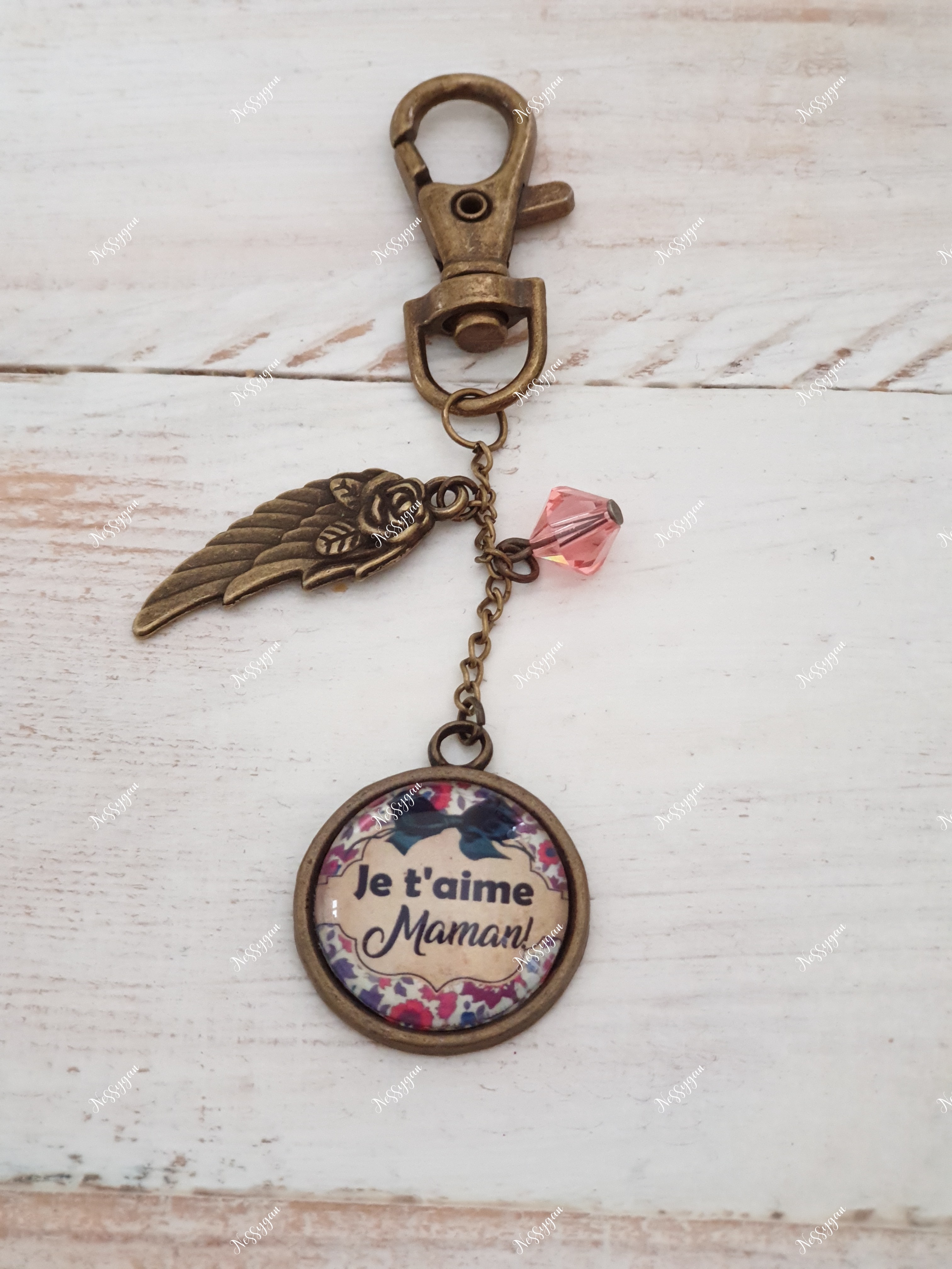 Bijou de sac personnalis avec perle Swarovski