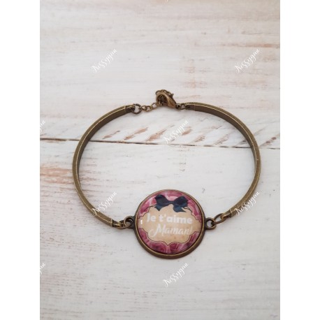 Bracelet cabochon " Je t'aime maman ! "