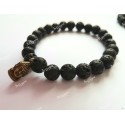 Bracelet perles de lave Bouddha