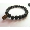 Bracelet perles de lave Bouddha