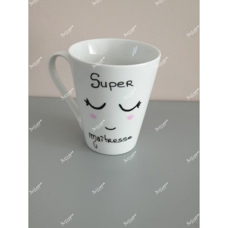 Mug personnalisé sourire " Super maîtresse"