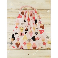 Serviette élastiquée maternelle "danseuses"- Serviette de table enfant