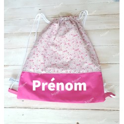 Sac à chausson Liberty rose personnalisé avec un prénom