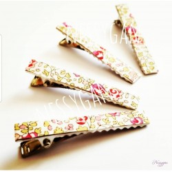 Barrettes pinces crocodile Liberty Eloise rose x2