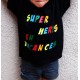 Tee-shirt en coton blanc ou noir pour enfant " SUPER HEROS EN VACANCES"