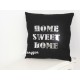 Coussin " HOME SWEET HOME" noir & argenté 