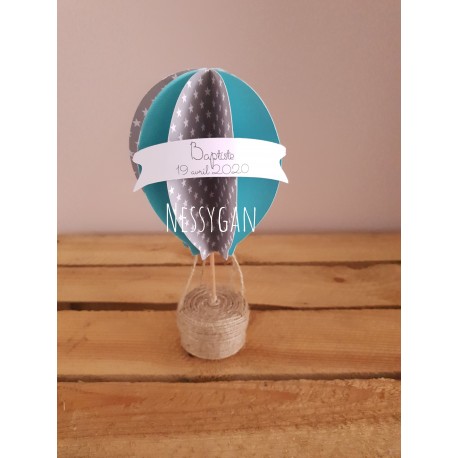 Boîte pour dragées montgolfière baptême