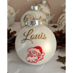 Boule de Noël en verre personnalisée Père Noël