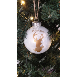 Boule de Noël en verre personnalisée renne