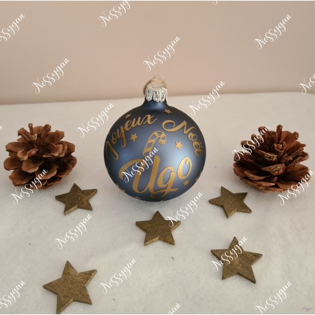 Boule de Noël en verre personnalisée Joyeux Noël avec prénom