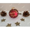 Boule de Noël rouge et or en verre personnalisée super Atsem