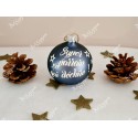 Boule de Noël blanche en verre personnalisée super parrain