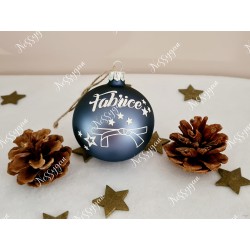 Boule de Noël bleue en verre personnalisée Judo