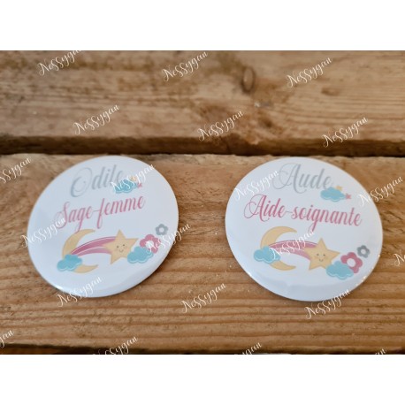 badge rond personnalisé dreamcatcher pour infirmière, aide-soignante, sage-femme