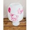 Lampe personnalisée avec prénom rose thème éléphant