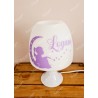 Lampe personnalisée avec prénom violet thème sur la lune