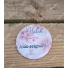 Badge tétine personnalisé rond auxiliaire puéricultrice, aide-soignante, sage-femme