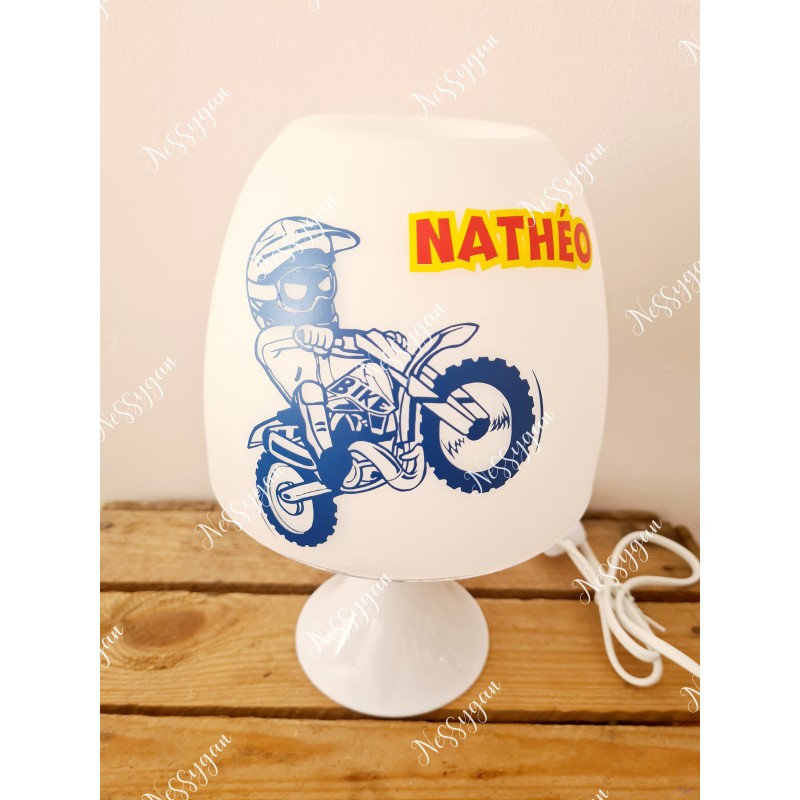 Lampe personnalisée avec prénom thème moto - Nessygan