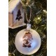 Boule de Noël lutin en verre personnalisée ROSE GOLD