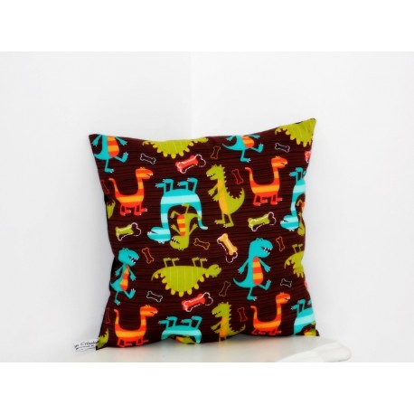 Coussin Dinos rigolos multicolores pour enfant