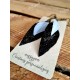 Boucles d'oreille plumes noire or et blanche