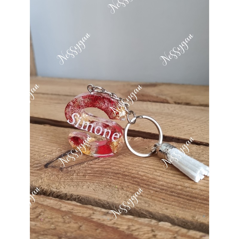 Porte-clés avec étiquette - porte-clef key clip rouge