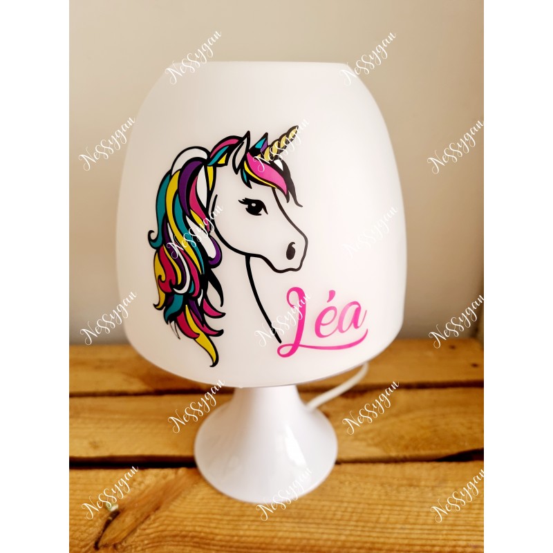 Lampe de chevet personnalisée licorne