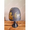 Lampe grise et or personnalisée avec prénomt une fée sur la lune