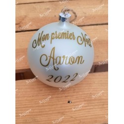 Boule de Noël en verre personnalisée Mon 1er Noël