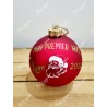 Boule en verre rouge personnalisée prénom Père Noël