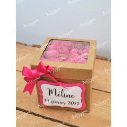 Boîte pour dragées mini roses