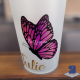 Gobelet personnalisé avec prénom papillon holographique