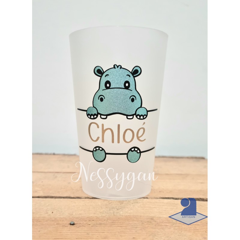 Mug enfant pailleté personnalisé thème sport