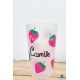 Gobelet gourmand fraise personnalisé avec prénom