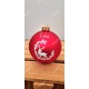 Boule de Noël en verre rouge renne