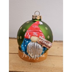 Boule de Noël en verre adorable gnome