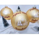 Boule de Noël chalet XXL Joyeux Noël personnalisée par un prénom