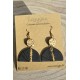 Boucles d'oreilles pendantes boho chic noir et or