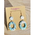 Boucles d'oreilles pendantes ovales collection Azur