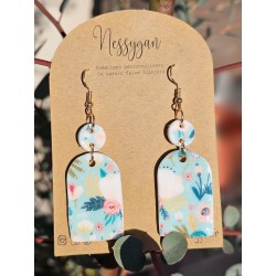 Boucles d'oreilles pendantes floral