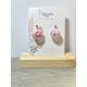 Boucles d'oreilles fleur renoncule rose