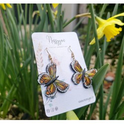 Boucles d'oreilles papillon monarque